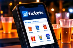 Maquininha Oi Tickets com chopes